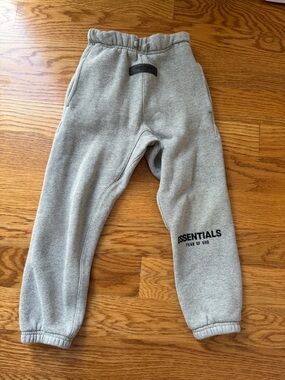 Essentials Kids Light Gray Sweat Joggers with Logo